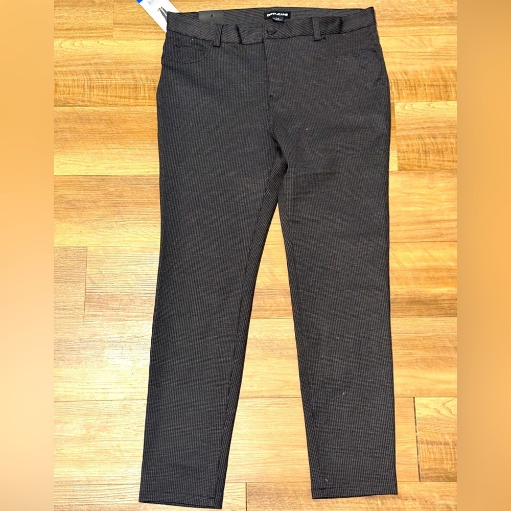 DKNY Jeans Black Gray Houndstooth Ponte Pants Sz L
Knit Career Office Dress NWT